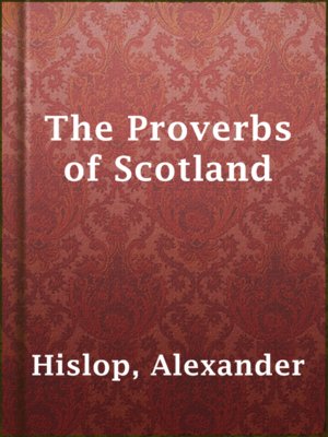 cover image of The Proverbs of Scotland